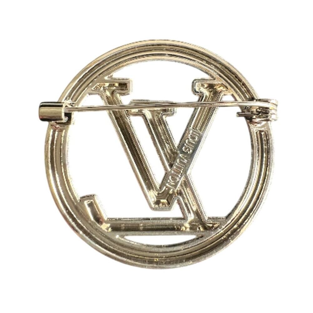 Louis Vuitton Silver Circle LV Monogram Crystal Brooch (LVXX014) - Picture 3 of 4